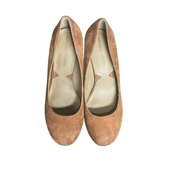 Adrienne Vittadini Women's Tan Suede Leather Chunky Block Heels Size 7.5 Retro‎ - Picture 8 of 11